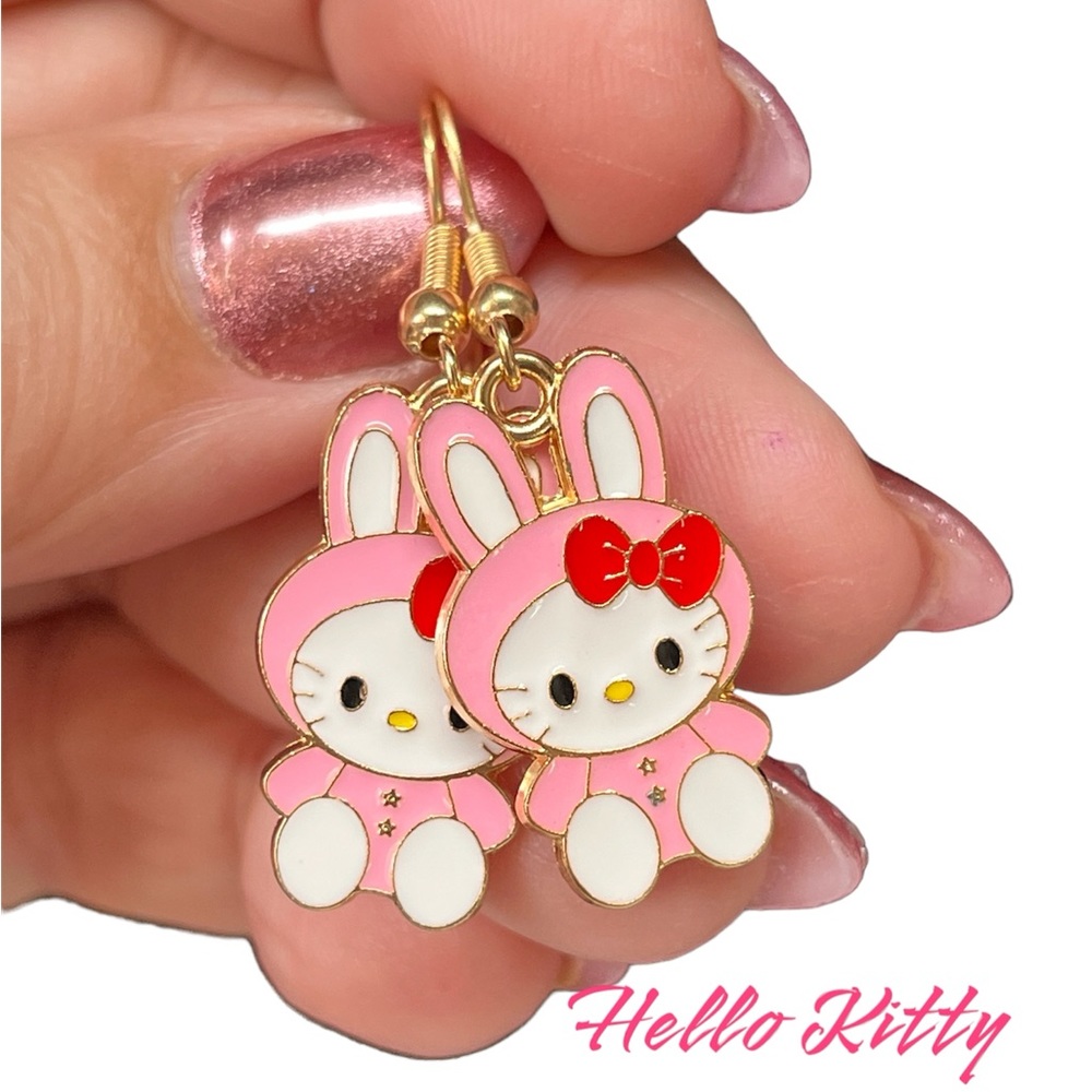 Cute cartoon Kitty earrings with stainless hooks